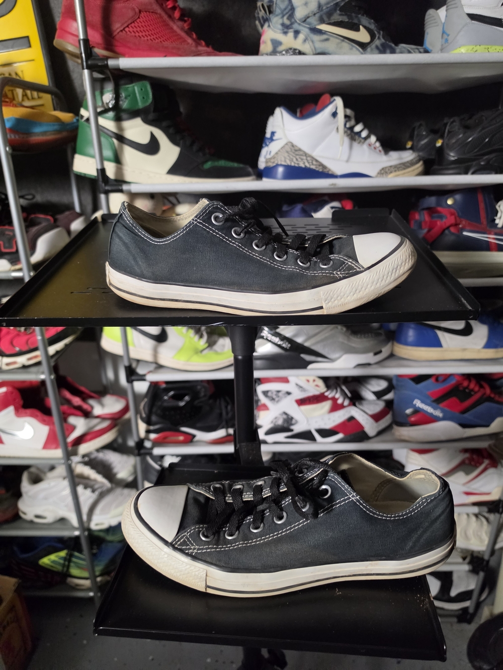 🔥 Converse Men Size 8 Low Top Sneakers in Black with White Toe